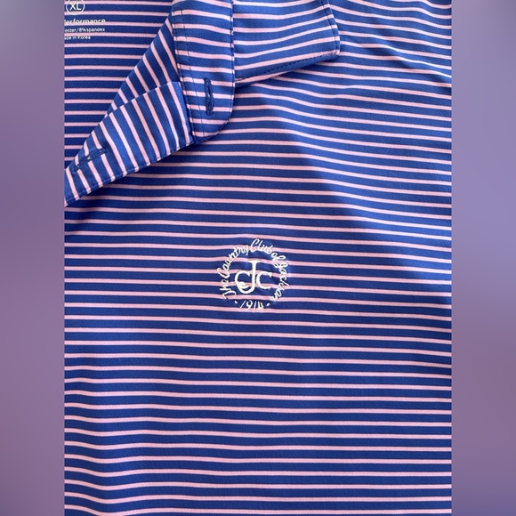 Turtleson Tour Performance Golf Men’s Polo Size XL Purple Striped - Picture 3 of 8